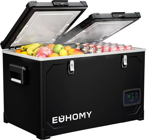 euhomy 12 فولت ثلاجة ، 48QT مبرد كهربائي مدعوم من SECOP ، ثلاجة السيارة -4 ℉ ~ 68 ℉ ، 12 فولت ثلاجة 12/24V DC 110-240V AC ، فريزر محمول للتخييم ، السفر ، القارب in Kuwait