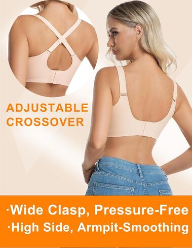 Seamless Wireless Bras for Women No Underwire,Bralettes for Women with Support and Lift,Jelly Minimizer Sports Bras in Saudi Arabia