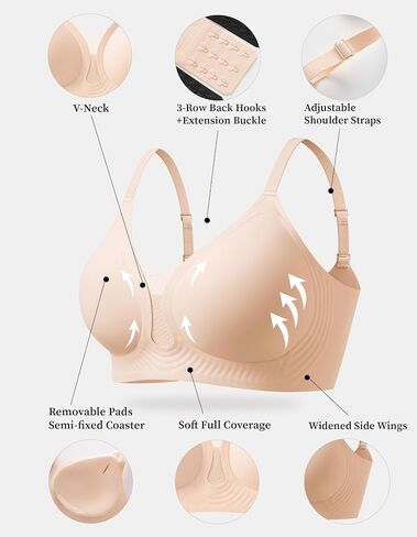 Seamless Wireless Bras for Women No Underwire,Bralettes for Women with Support and Lift,Jelly Minimizer Sports Bras in Saudi Arabia