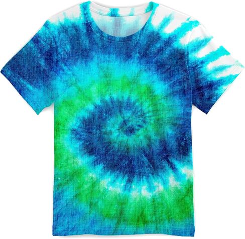 TIE صبغ TISER T-Shirt for Boys Girls-Crewneck Short Sleeve Lightweight Tee ، Top Summer Top Fail Ages 6-16 in Kuwait
