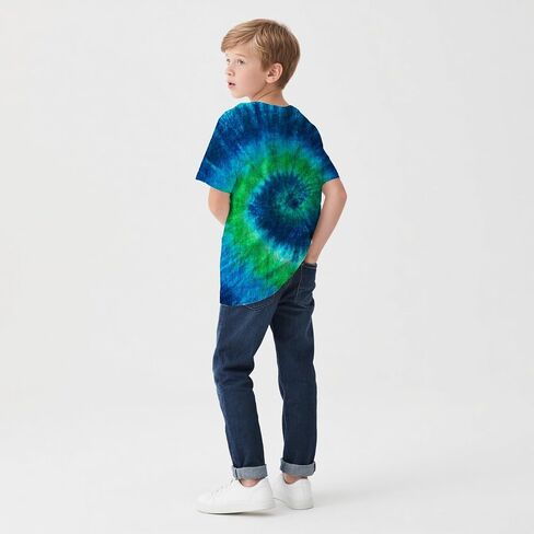 TIE صبغ TISER T-Shirt for Boys Girls-Crewneck Short Sleeve Lightweight Tee ، Top Summer Top Fail Ages 6-16 in Kuwait