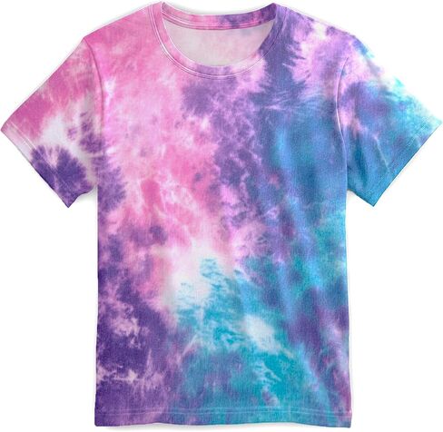TIE صبغ TISER T-Shirt for Boys Girls-Crewneck Short Sleeve Lightweight Tee ، Top Summer Top Fail Ages 6-16 in Kuwait