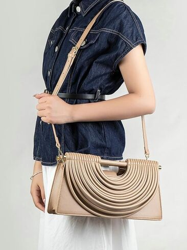 Slouchy PU Leather Woven Cloud Semicircles Bags Women Crossbody Purse Underarm Shoulder Hobo Bag Top Handle Tote Handbag 2025 in Kuwait