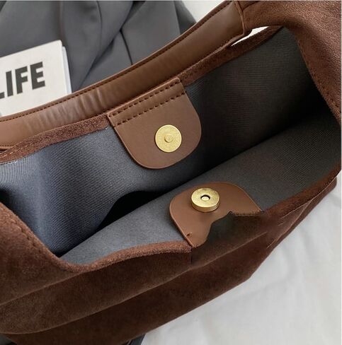2 Pcs Slouchy Hobo Bags Women Suede Crescent Satchels Shoulder Bag Crossbody Purse Top-handle College Tote Handbag 2025 in Saudi Arabia