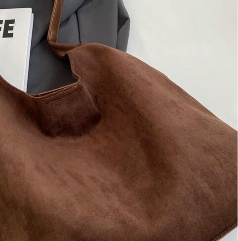 2 Pcs Slouchy Hobo Bags Women Suede Crescent Satchels Shoulder Bag Crossbody Purse Top-handle College Tote Handbag 2025 in Saudi Arabia
