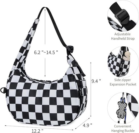 Fodoko Checkered Chection Counter Bag Women Women's Hobo Handbags Nylon Small Tote Bag in Kuwait