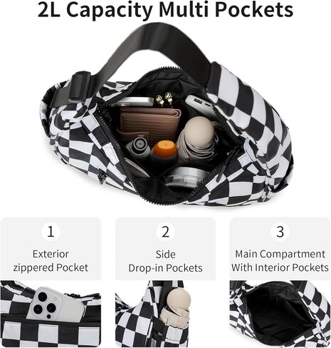 Fodoko Checkered Chection Counter Bag Women Women's Hobo Handbags Nylon Small Tote Bag in Kuwait