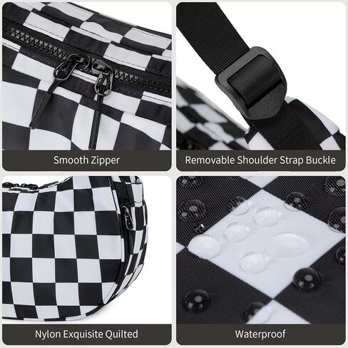 Fodoko Checkered Chection Counter Bag Women Women's Hobo Handbags Nylon Small Tote Bag in Kuwait