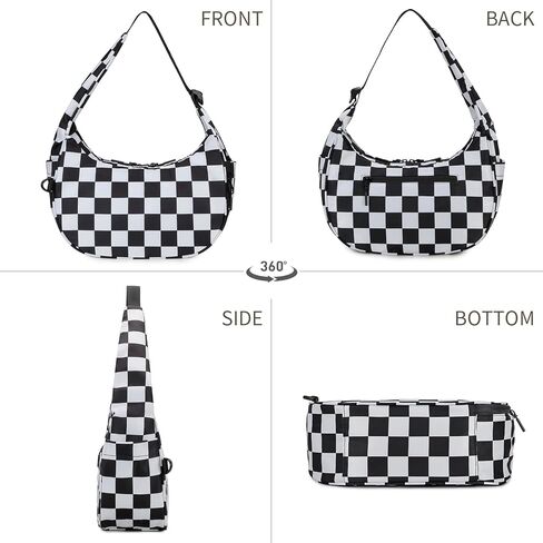 Fodoko Checkered Chection Counter Bag Women Women's Hobo Handbags Nylon Small Tote Bag in Kuwait