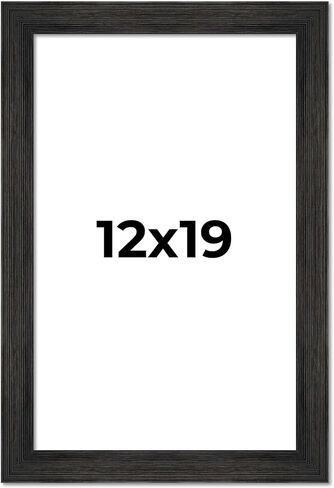Poster Palooza 12x19 Contemporary Black Wood Picture Frame - UV Acrylic, Foam Board Backing, & Hanging Hardware Included! in Kuwait