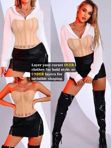تتصدر مشد الشبكة النسائية لـ XS-5XL ، والملابس الداخلية ذات الدانتيل ، أو على الملابس أو تحت الطبقات in Saudi Arabia