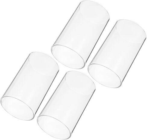 CIIEEO 4PCS شمعة زجاجية تغطي أسطوانة شمعة مقاومة للرياح ظلال زجاجية الزجاج الظل للعمود منزل ديكور الزفاف المركزية in Saudi Arabia