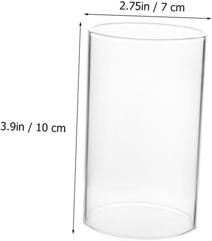 BESTYASH 4Pcs Cylinder Candle Glass Shades Transparent Covers for Home Decor Wedding Centerpieces DIY Floral Arrangements High Borosilicate Glass Windproof Design in Kuwait