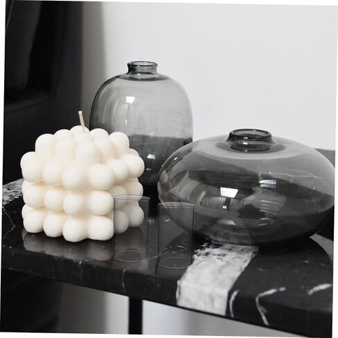 BESTYASH 4Pcs Cylinder Candle Glass Shades Transparent Covers for Home Decor Wedding Centerpieces DIY Floral Arrangements High Borosilicate Glass Windproof Design in Kuwait