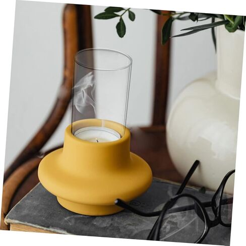 BESTYASH 4Pcs Cylinder Candle Glass Shades Transparent Covers for Home Decor Wedding Centerpieces DIY Floral Arrangements High Borosilicate Glass Windproof Design in Kuwait