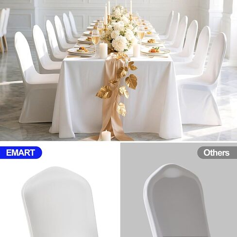 EMART White Chair Covers 10 Pcs Spandex Stretch Universal Standard Seat Slipcovers Fitted for Wedding Bulk, Party, Banquet and Holidays Celebration in Saudi Arabia