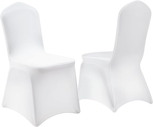 EMART White Chair Covers 10 Pcs Spandex Stretch Universal Standard Seat Slipcovers Fitted for Wedding Bulk, Party, Banquet and Holidays Celebration in Saudi Arabia