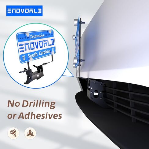 إطار لوحة الترخيص الأمامي لطراز Tesla Y/3، حامل لوحة ترخيص أمامي معدني مضاد للسرقة مناسب لـ 2021-2023 Tesla Model Y 3، بدون مواد لاصقة أو حفر. in Kuwait