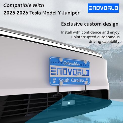 إطار لوحة الترخيص الأمامي لطراز Tesla Y/3، حامل لوحة ترخيص أمامي معدني مضاد للسرقة مناسب لـ 2021-2023 Tesla Model Y 3، بدون مواد لاصقة أو حفر. in Kuwait