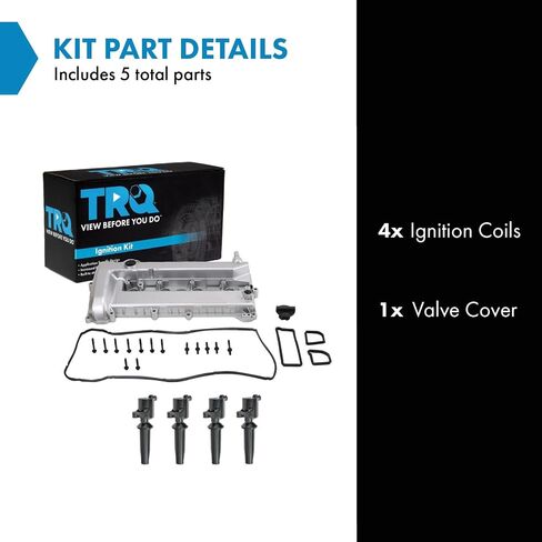 TRQ Ignition Kit Coil Coil Cover Cover متوافق مع 2005-2008 Ford Escape 2005-2011 Focus 2010-2013 Transit Connect Mercury Mariner in Saudi Arabia