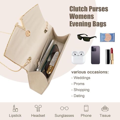YYW Clutch Purses for Women Formal, Evening Clutch Evening Handbags Vintage Purses Handbags with Detachable Chain in Saudi Arabia