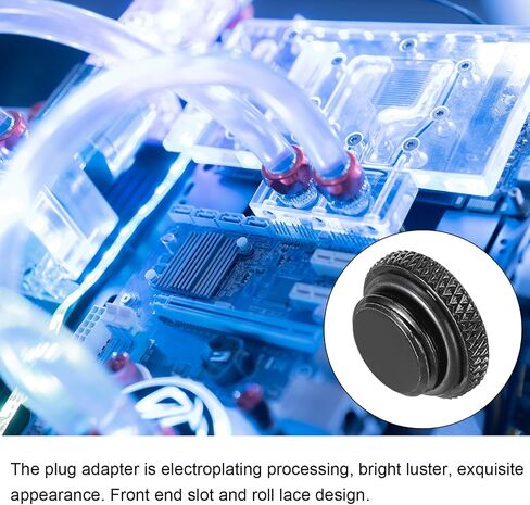 MECCANIXITY Computer Water Cooling Plug Fitting G1/4" Black for PC Water Cooling Systems with O-Ring Pack of 4 in Saudi Arabia