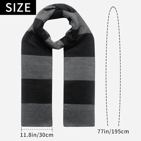2025 Black and Gray Striped Mens Scarf Winter Soft Shawl Wrap Costume Accessories for Men Women in Saudi Arabia