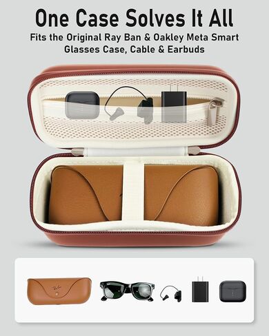 Hard Protective Case for RayBan & Oakley Meta Smart Glasses, Shockproof Portable Box for Wayfarer Skyler Headliner in Saudi Arabia