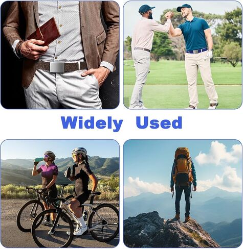 6Pack Golf Nylon Web Belts for Men ، أحزمة الويب للرجال مع مشبك معدني ، 55 "نايلون صلبة قابلة للتعديل بدون ثقوب حزام غولف للحزام في الهواء الطلق حزام المشي لمسافات طويلة 6 in Kuwait