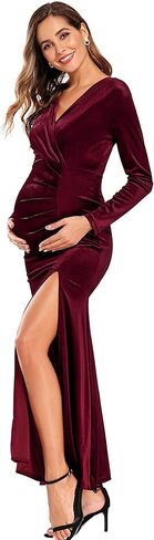 Babalet Maternity Party Dress Long Sleeve Velvet Formal Dresses for Women in Kuwait