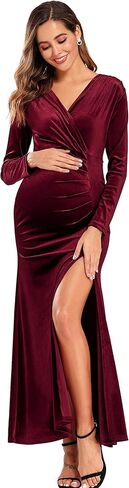 Babalet Maternity Party Dress Long Sleeve Velvet Formal Dresses for Women in Kuwait