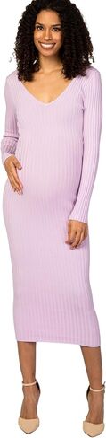 PinkBlush V-Neck Long Sleeve Fitted Maternity Maxi Dress in Saudi Arabia