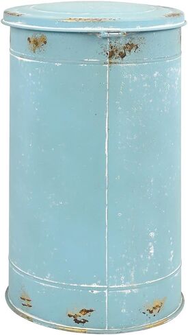 سلة مهملات المطبخ Z&Z الزينة الرجعية مع غطاء ودواسة علب قمامة مستديرة بدون لمس مع أنماط الزهور والطيور سلة المهملات الخارجية للمطبخ والحديقة الخضراء in Kuwait