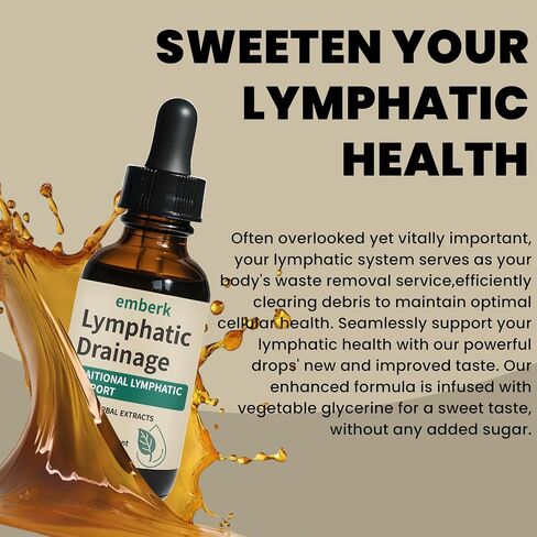 Lymphatic Drainage Drops, 2000mg Herbal Blend with Elderberry & Echinacea Dandelion，– Supports Lymphatic Drainage, Immune System & Detox 2 fl oz (1pcs) in Saudi Arabia