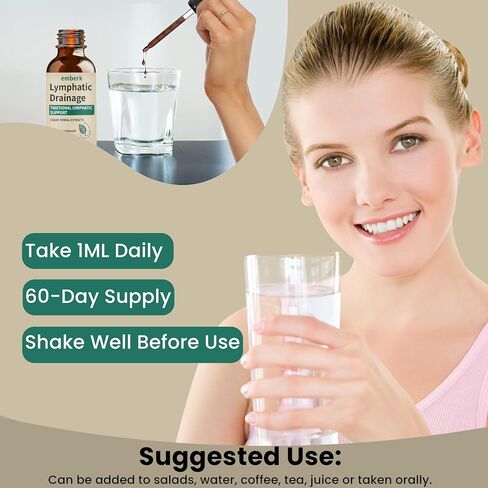 Lymphatic Drainage Drops, 2000mg Herbal Blend with Elderberry & Echinacea Dandelion，– Supports Lymphatic Drainage, Immune System & Detox 2 fl oz (1pcs) in Saudi Arabia