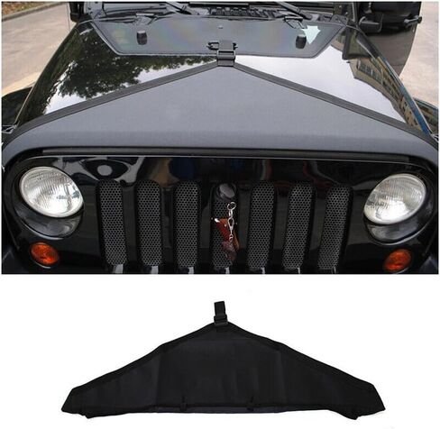 Black Front Hood Bra Cover T Style Protector Kit 1 Piece/Set for Jeep for Wrangler 2007-2017 BFHBCTSPKFJWJ2 in Saudi Arabia