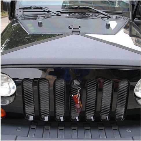 Black Front Hood Bra Cover T Style Protector Kit 1 Piece/Set for Jeep for Wrangler 2007-2017 BFHBCTSPKFJWJ2 in Saudi Arabia