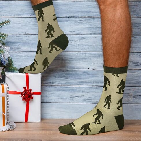 Haysandy 6 Pairs Sasquatch Lover Socks Novelty Crew Socks Gifts for Women Men Ideas Family Friends Funny Hide and Seek Christmas Xmas Stuff Gifts in Kuwait