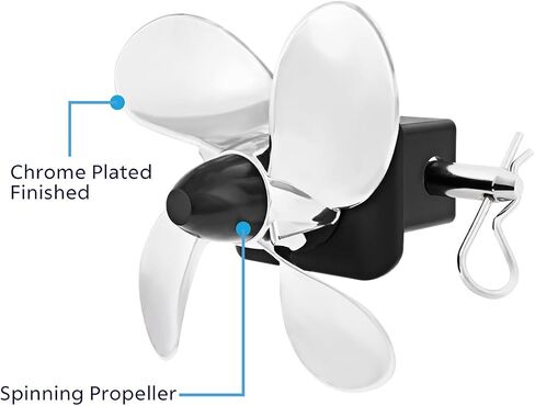 United Pacific 77009 Spinning Propeller Hitch Cover for 2" x 2" Trailer Hitch Receivers, Injection Molded Plastic, Corrosion Resistant – ONE Unit in Saudi Arabia