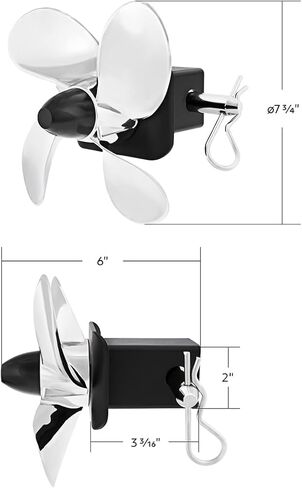 United Pacific 77009 Spinning Propeller Hitch Cover for 2" x 2" Trailer Hitch Receivers, Injection Molded Plastic, Corrosion Resistant – ONE Unit in Saudi Arabia