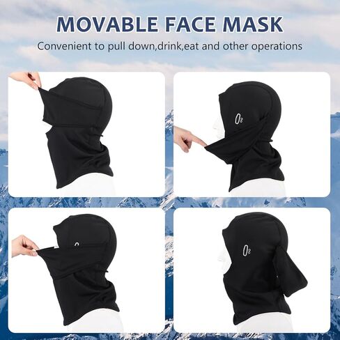 Eurzom 3 PCS Winter Balaclava للرجال ، قناع للوجه التزلج على الجليد مع قناع وشاح حراري مضاد للرياح in Saudi Arabia