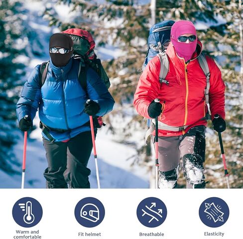 Eurzom 3 PCS Winter Balaclava للرجال ، قناع للوجه التزلج على الجليد مع قناع وشاح حراري مضاد للرياح in Saudi Arabia