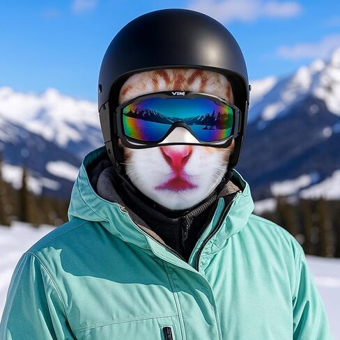 3D Cat Ski Balaclava Sheisty Face Mask with Ears, Cute Windproof Animal Cover for Skiing Cycling Parties Music Festivals Raves Halloween Party Outdoor Activities in Kuwait
