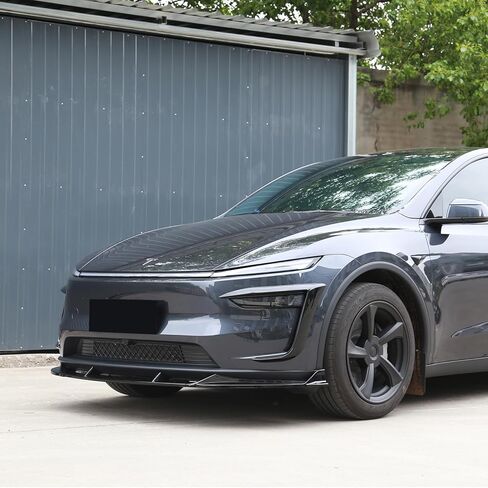 Front Bumper Lip for Tesla Model Y 2024 2023 2022 2021 2020 Glossy Carbon Fiber Pattern Front Lip Spoiler in Kuwait