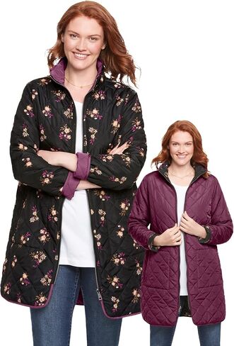 Woman Within Plus Size Reversible Quilted Barn Jacket in Saudi Arabia