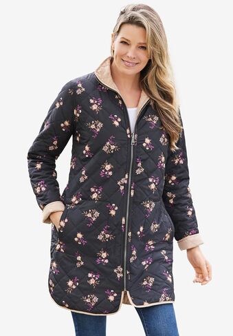 Woman Within Plus Size Reversible Quilted Barn Jacket in Saudi Arabia