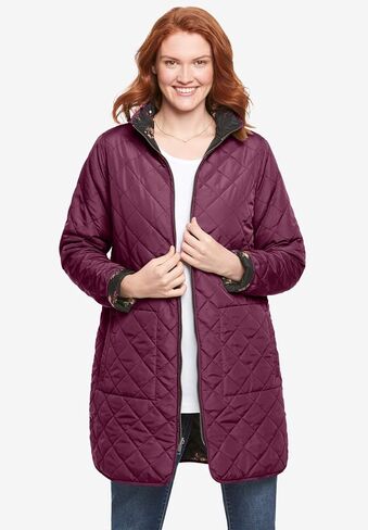 Woman Within Plus Size Reversible Quilted Barn Jacket in Saudi Arabia