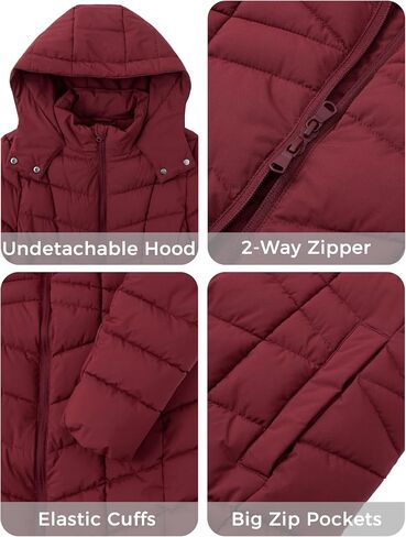 wantdo Women's Puffer Jacket Warm Padded Winter Coat Long Quilted Jacket (Available in Plus Size) in Saudi Arabia