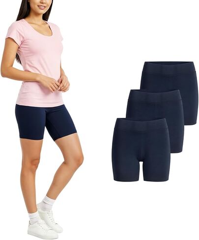 Womens Cotton Biker Shorts 3Pack,Women’s 5" Compression Leggings Shorts Stretchy Bicycle Shorts in Kuwait