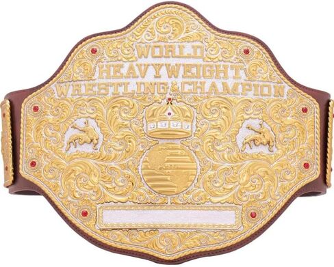 Big Gold Dual Brown Championship Title Belt Replica, World Heavyweight Wrestling Belt in Saudi Arabia